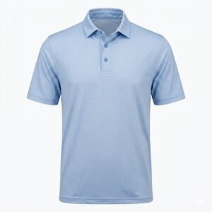 Rorie Whelan Golf Mens MEDIUM Blue Polka Dot Performance Polo‎ Shirt